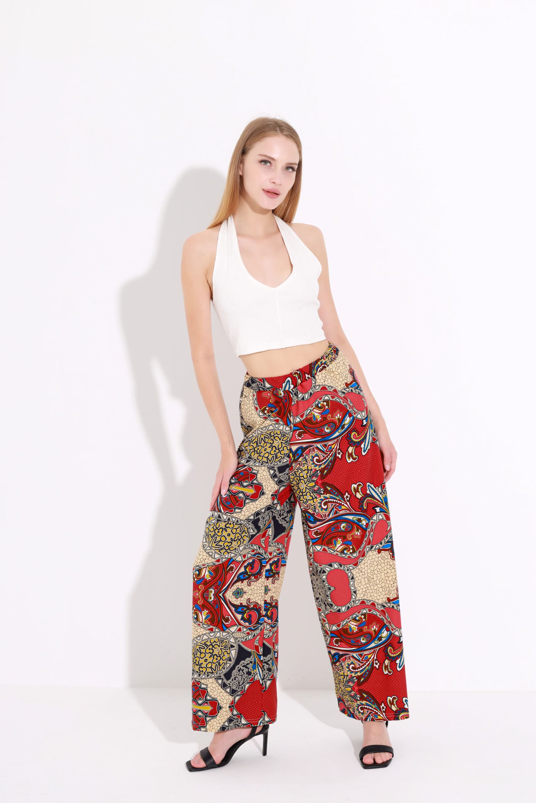 Bohemian Printed Crop &Amp; Trousers Set - Image 3