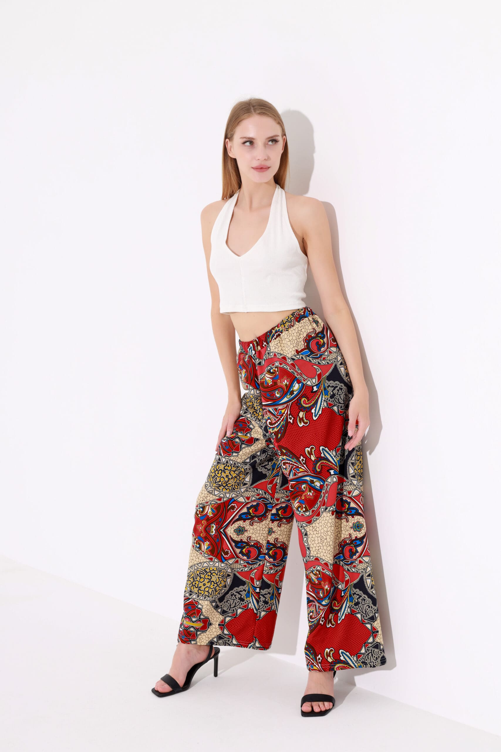 Bohemian Printed Crop &Amp; Trousers Set - Image 2