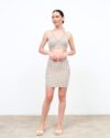 Brown Striped Bodycon Skirt