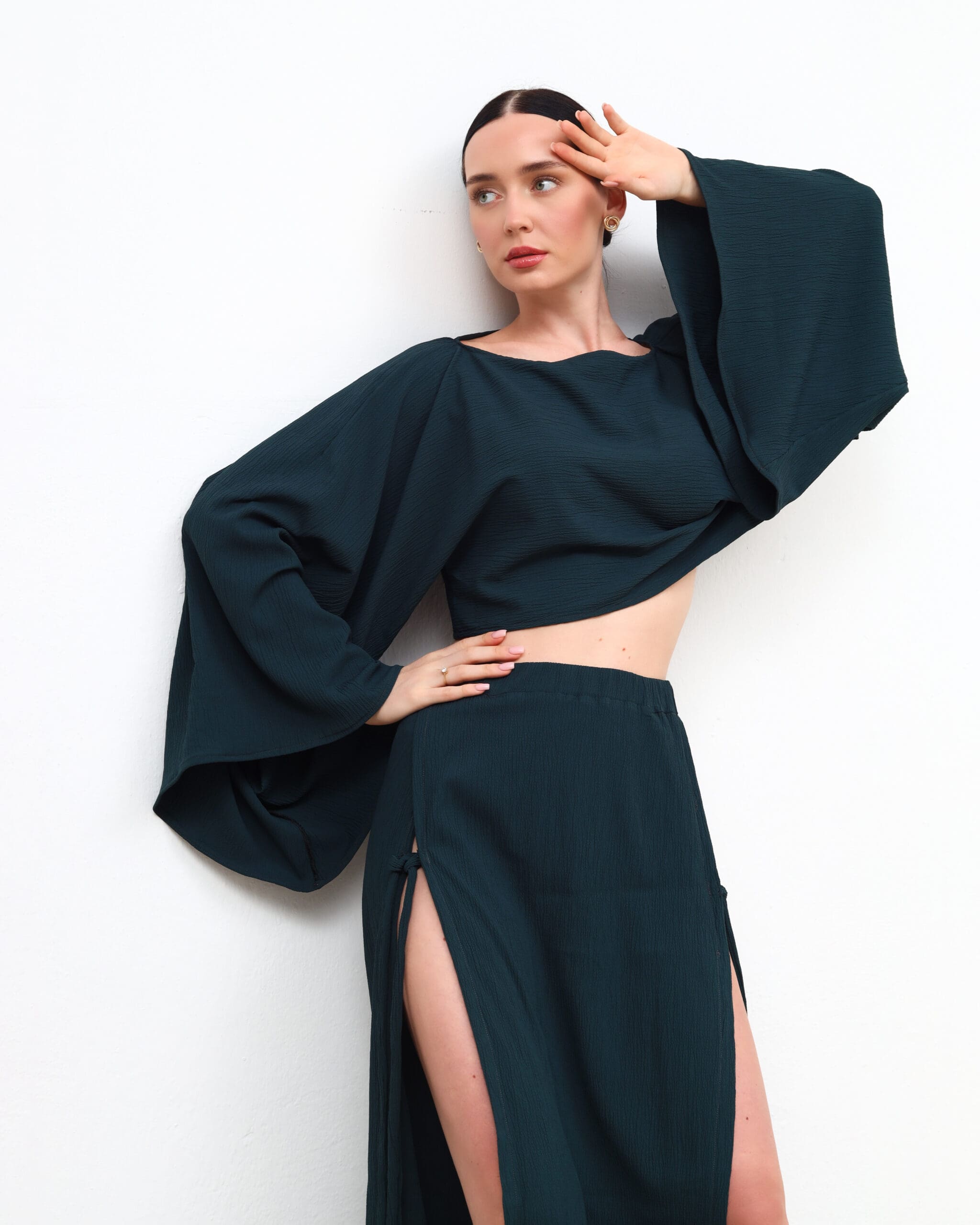 Petrol Wide-Sleeve Blouse - Image 5