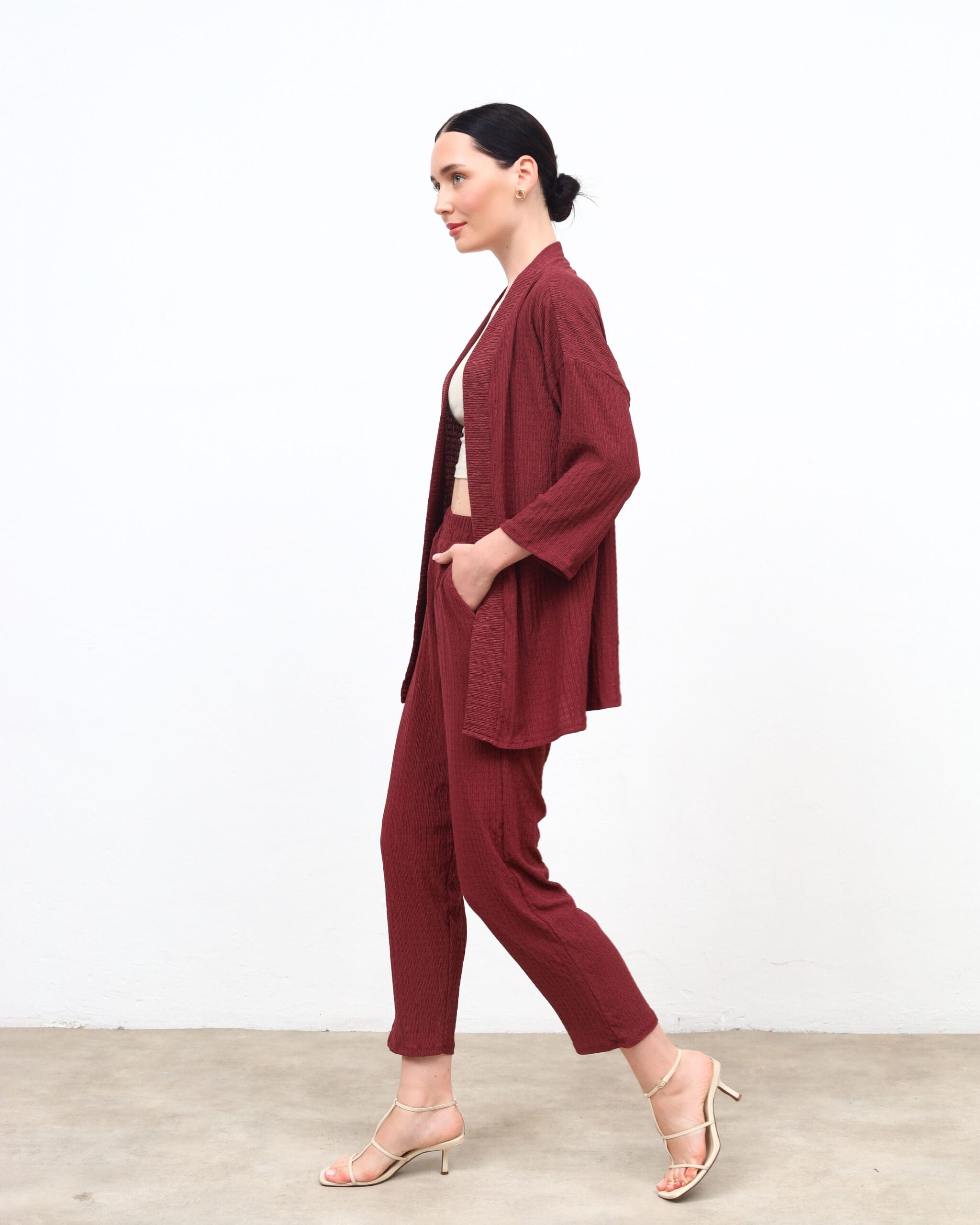 Plum Pocketed Trousers - Image 3