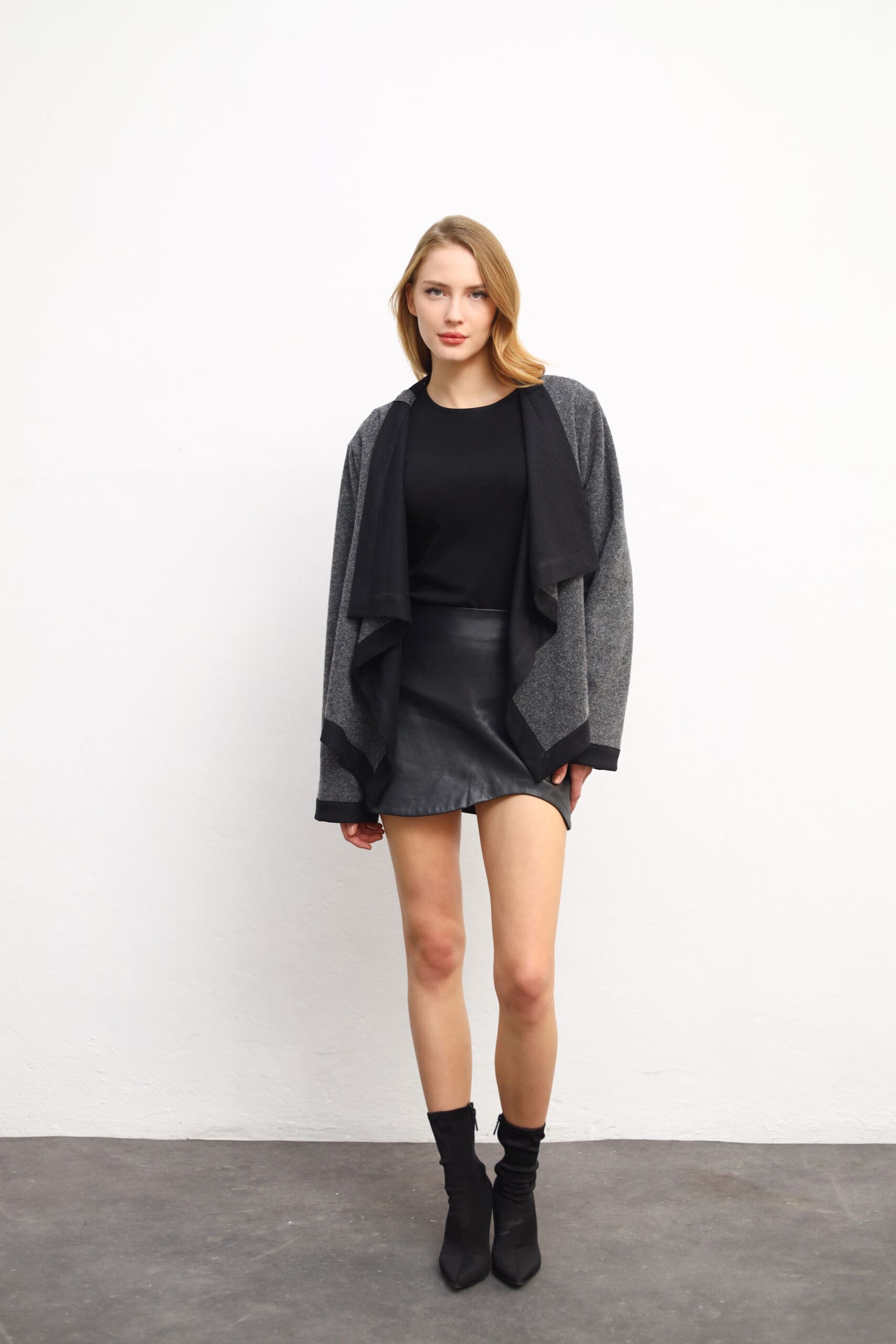 Draped-Front Oversized Knit Cardigan - Image 7