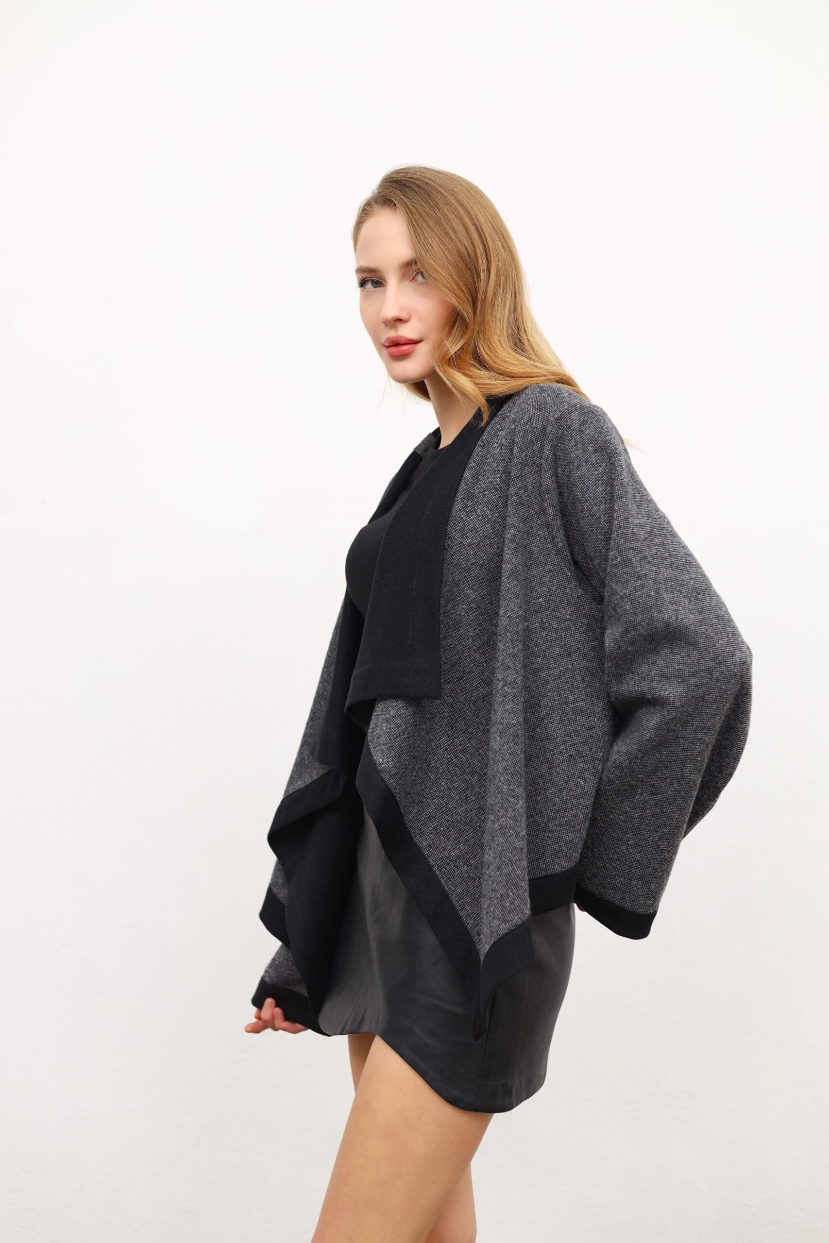 Draped-Front Oversized Knit Cardigan - Image 5