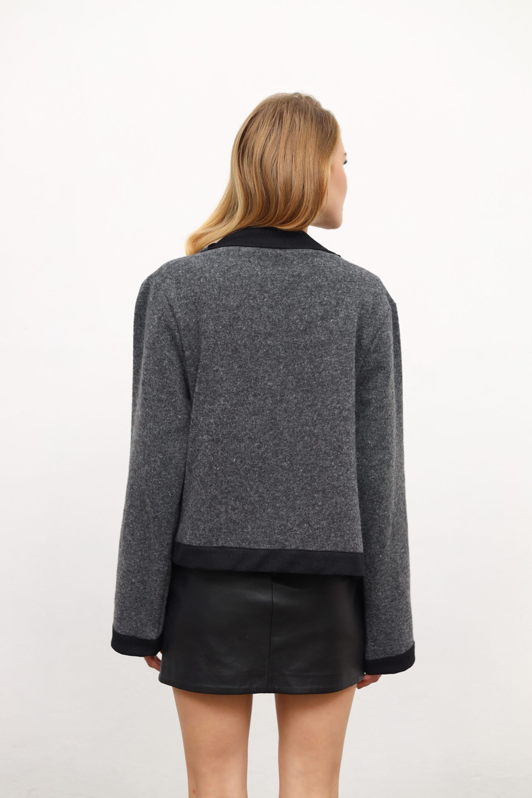 Draped-Front Oversized Knit Cardigan - Image 4