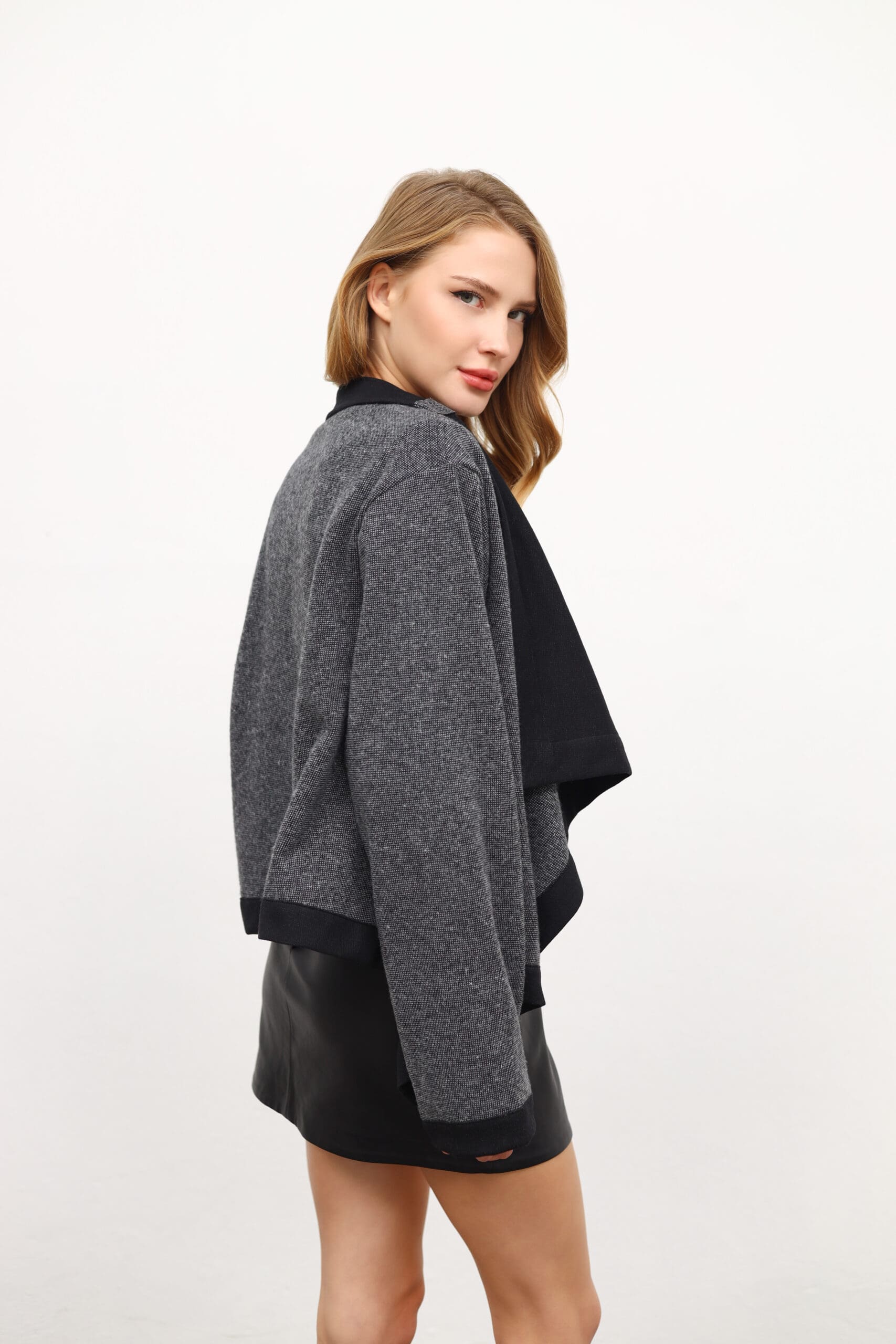Draped-Front Oversized Knit Cardigan - Image 3
